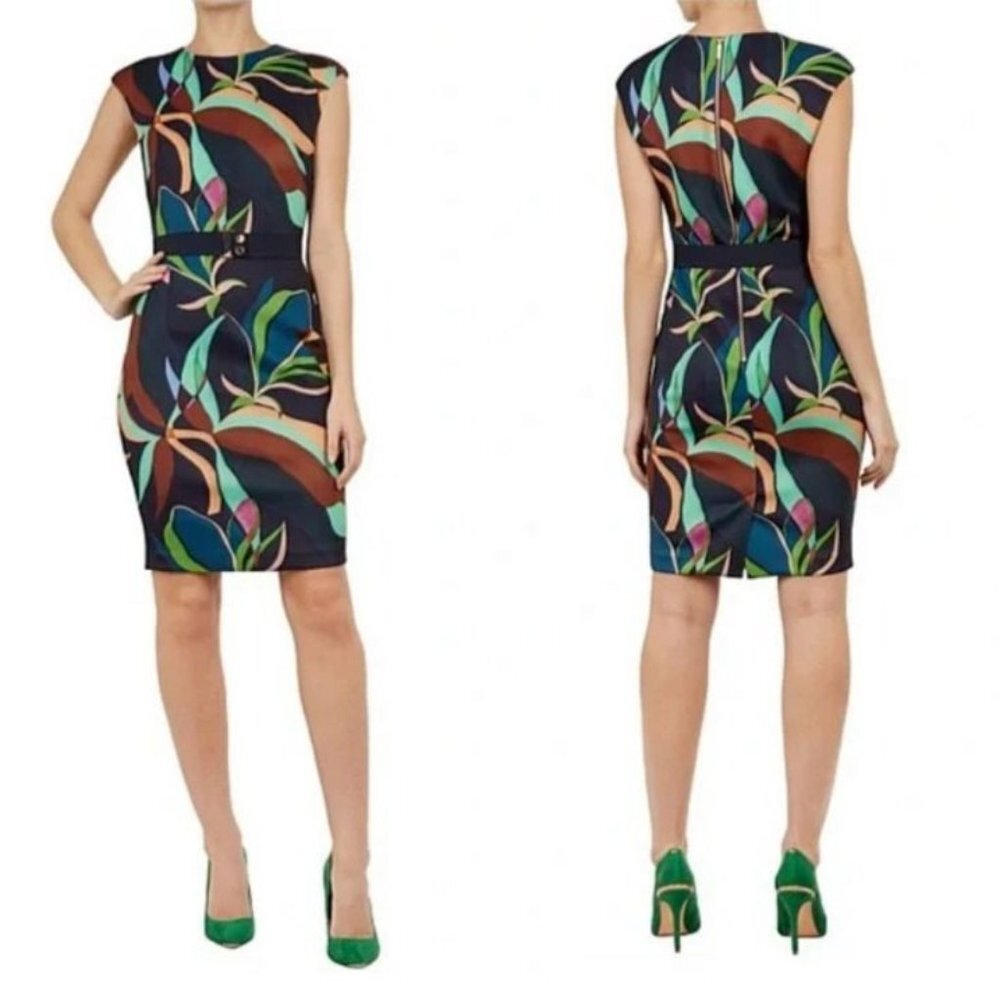 Ted Baker Scuba Dress 3 US Medium 8 10 Stretch Career Church